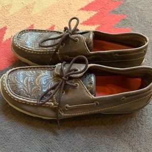 Twisted X Tooled Leather Loafers